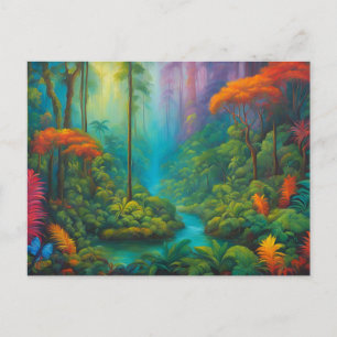 Colourful Rainforest River Landscape Postcard