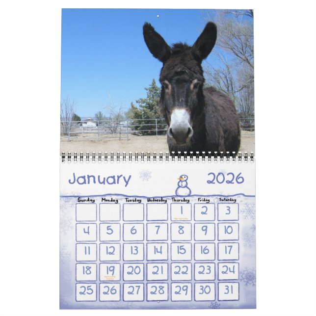Colourful Ranch Animals Calendar (Jan 2026)
