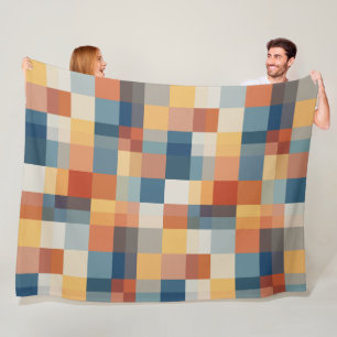 Colourful random geometric shapes pattern fleece blanket