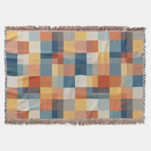 Colourful random geometric shapes pattern throw blanket