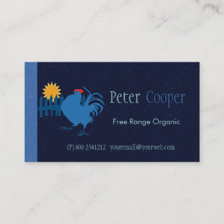 Colourful Range Rooster Organic Farming Business Card