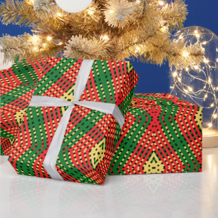 Colourful Rasta Diamond Design Wrapping Paper