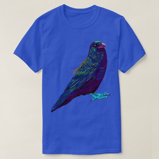 Colourful Raven Bird Crow  T-Shirt (Design Front)