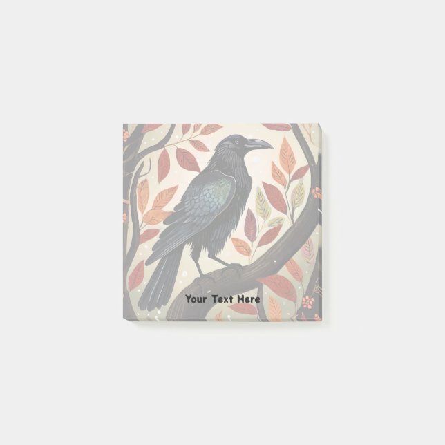 Colourful Raven Perched in a Tree Post-it Notes (Front)