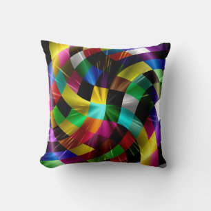 Colourful Rays Of Light Art Design Abstract Throw Pillow