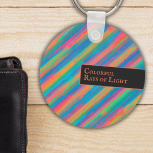 Colourful Rays of Light falling into darkness Keychain