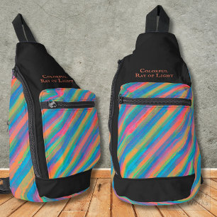 Colourful Rays of Light falling into darkness Sling Bag