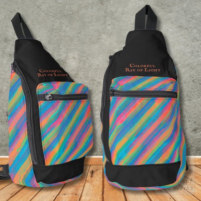Colourful Rays of Light falling into darkness Sling Bag (Creator Uploaded)