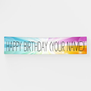 Colourful Rays Personalized Birthday Party Banner