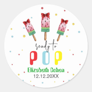 Colourful Ready To Pop Ice Cream Baby Shower Classic Round Sticker