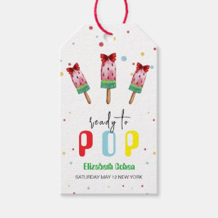 Colourful Ready To Pop Ice Cream Baby Shower Gift Tags