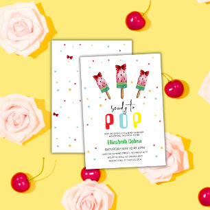 Colourful Ready To Pop Ice Cream Baby Shower Invitation