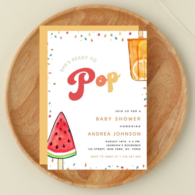 Colourful Ready to Pop Popsicle Summer Baby Shower Invitation (Creator Uploaded)