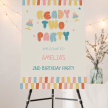 Colourful Ready Two Party 2nd Birthday Welcome Sig