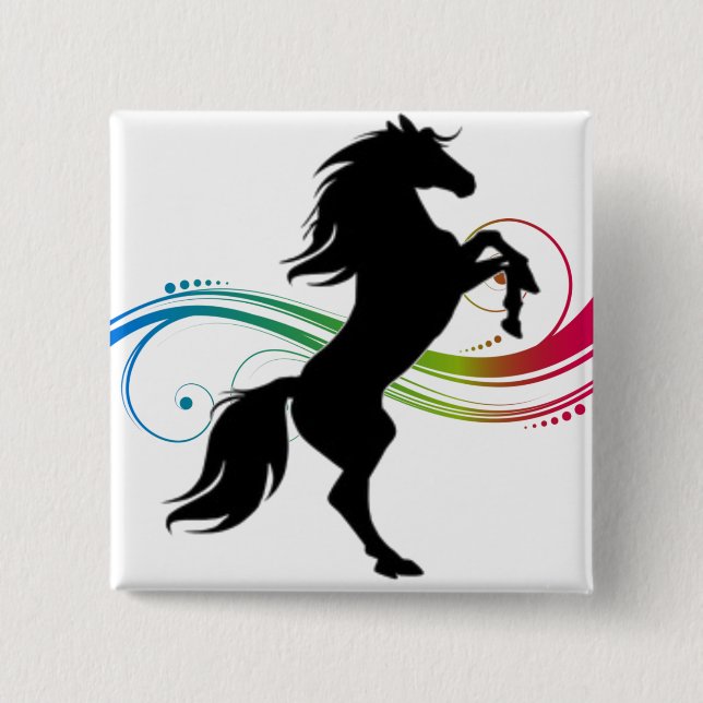 Colourful Rearing 2 Inch Square Button (Front)