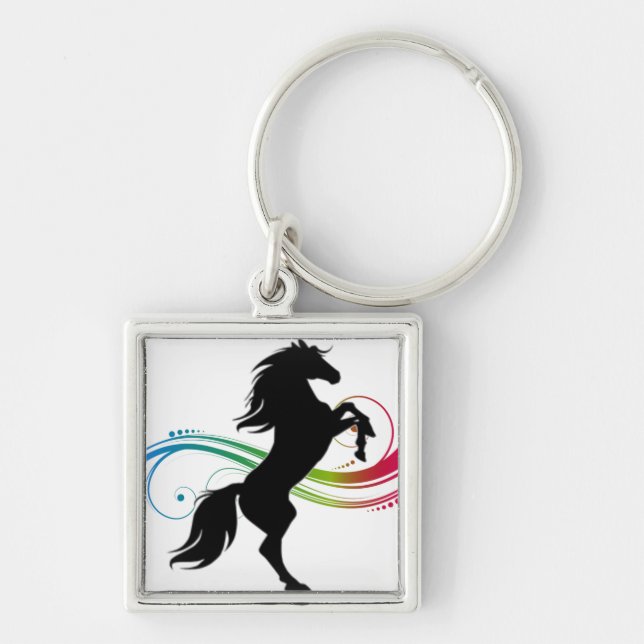 Colourful Rearing Horse Keychain (Front)