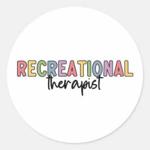 Colourful Recreational Therapist Classic Round Sticker