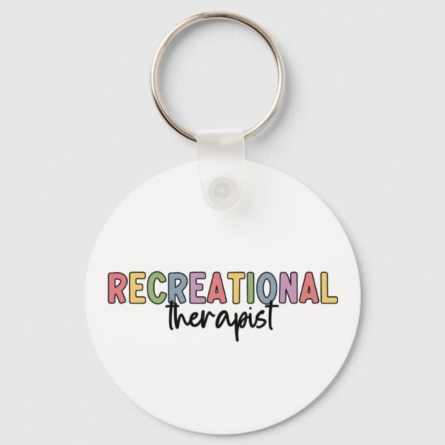 Colourful Recreational Therapist Keychain (Front)