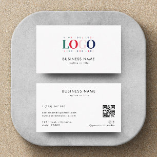 Colourful Rectangle Business Logo Qr Code Company Card