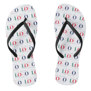 Colourful Rectangle Logo Pattern Repeating Busines Flip Flops
