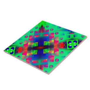 Colourful rectangle with hole, sunken in the centr tile