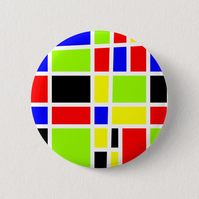 Colourful Rectangles 2 Inch Round Button (Front)