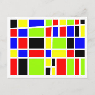 Colourful Rectangles Postcard
