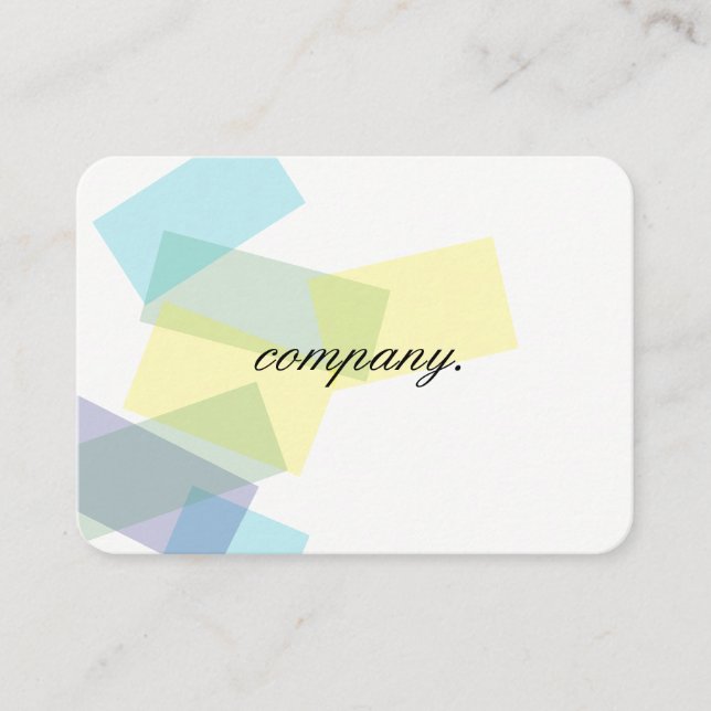 Colourful Rectangles (transparency) Business Card (Front)