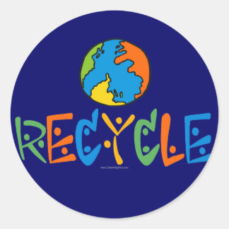 Colourful Recycling Classic Round Sticker