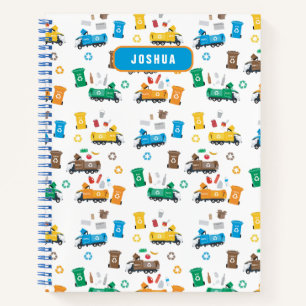 Colourful Recycling Garbage Trucks Bins Sketchbook Notebook