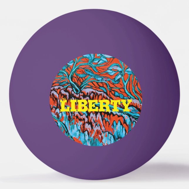 Colourful Red and Blue Magical Woodlands Ping Pong Ball (Front)
