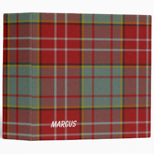 Colourful Red and Grey Ogilvie Plaid Binder