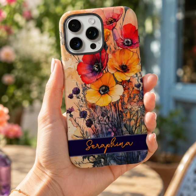 Colourful Red and Yellow Wildflower Personalized Case-Mate iPhone Case (Creator Uploaded)