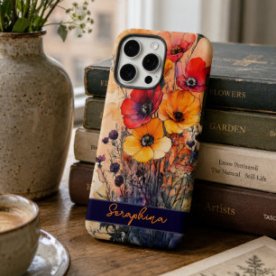 Colourful Red and Yellow Wildflower Personalized iPhone 16 Pro Max Case
