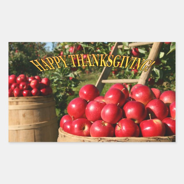 Colourful Red Apple Harvest Thanksgiving Sticker (Front)