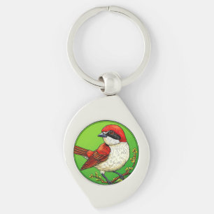 Colourful Red backed shrike Bird Keychain