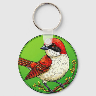 Colourful Red backed shrike Bird Keychain