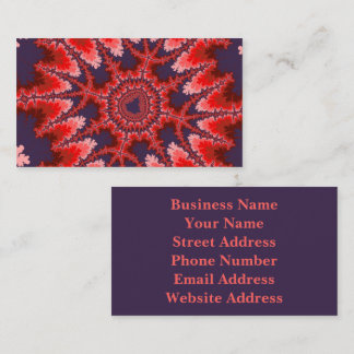 Colourful Red, Blue and Pink Fractal Business Card