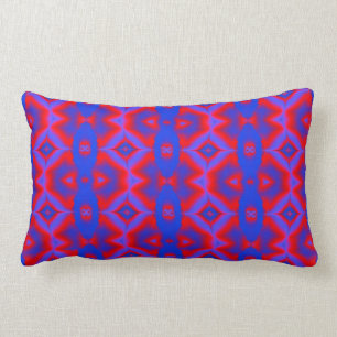 colourful red blue fractal pattern lumbar pillow