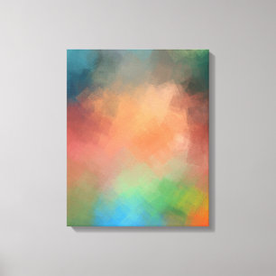 Colourful Red Blue Green Yellow Abstract Art Moder Canvas Print