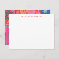 Colourful Red Boho Floral Personalized Stationery 