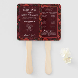 Colourful Red Calla Lilies Flower Vintage Wedding Hand Fan