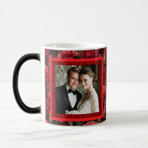 Colourful Red Carnation Accent Greenery Wedding Magic Mug