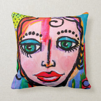 Colourful Red Cotton Throw Pillow 16x16 With