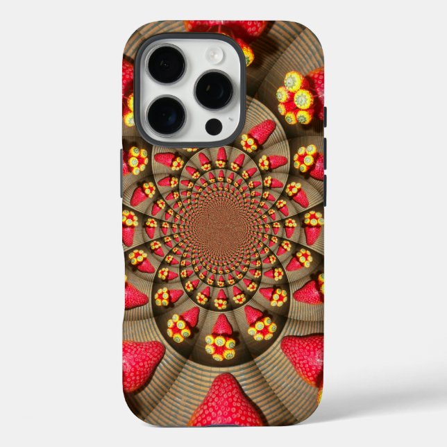 Colourful Red Delight: Strawberry Kaleidoscope Art Case-Mate iPhone Case (Back)