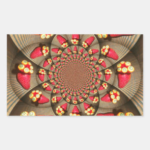 Colourful Red Delight: Strawberry Kaleidoscope Art Sticker
