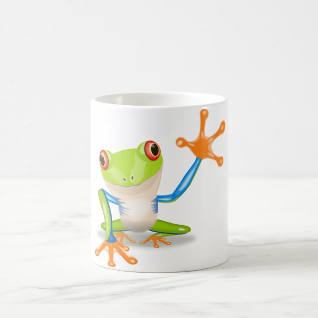 Colourful Red-Eyed Tree Frog Reaching Out Coffee Mug (Center)
