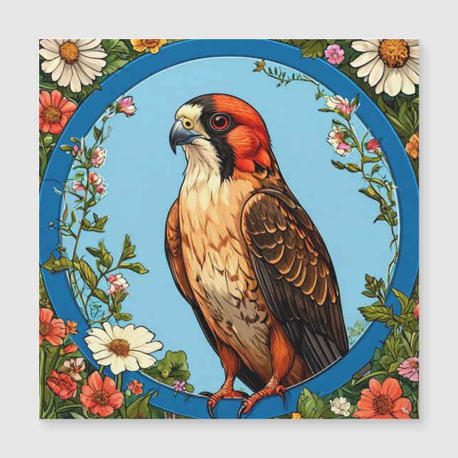 Colourful Red-footed falcon Bird (Front)