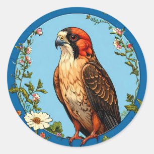 Colourful Red-footed falcon Bird Classic Round Sticker