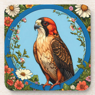 Colourful Red-footed falcon Bird Coaster
